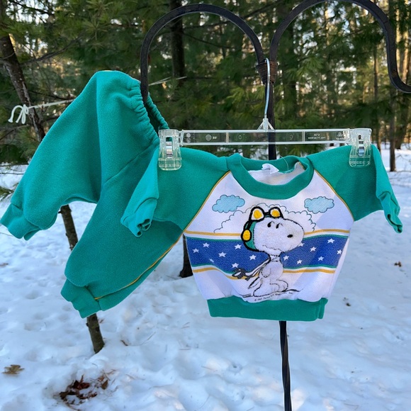 80s Set of 3 Kids Baby Disney Pooh Aviation Pilot Snoopy Sweatshirts - Picture 9 of 15